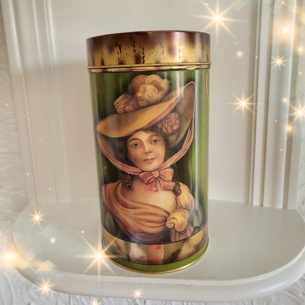 Made in England Round Tin - Victorian Dressed Ladies - English Cookie Tin
